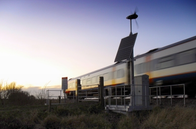 safety first, windpower, offgrid, level crossing, networkrail, offgrid power, sustainable energy, solar sign