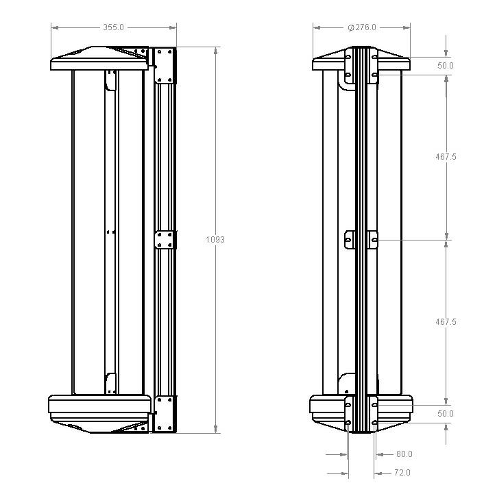 LE-v150 Storm Dimensions