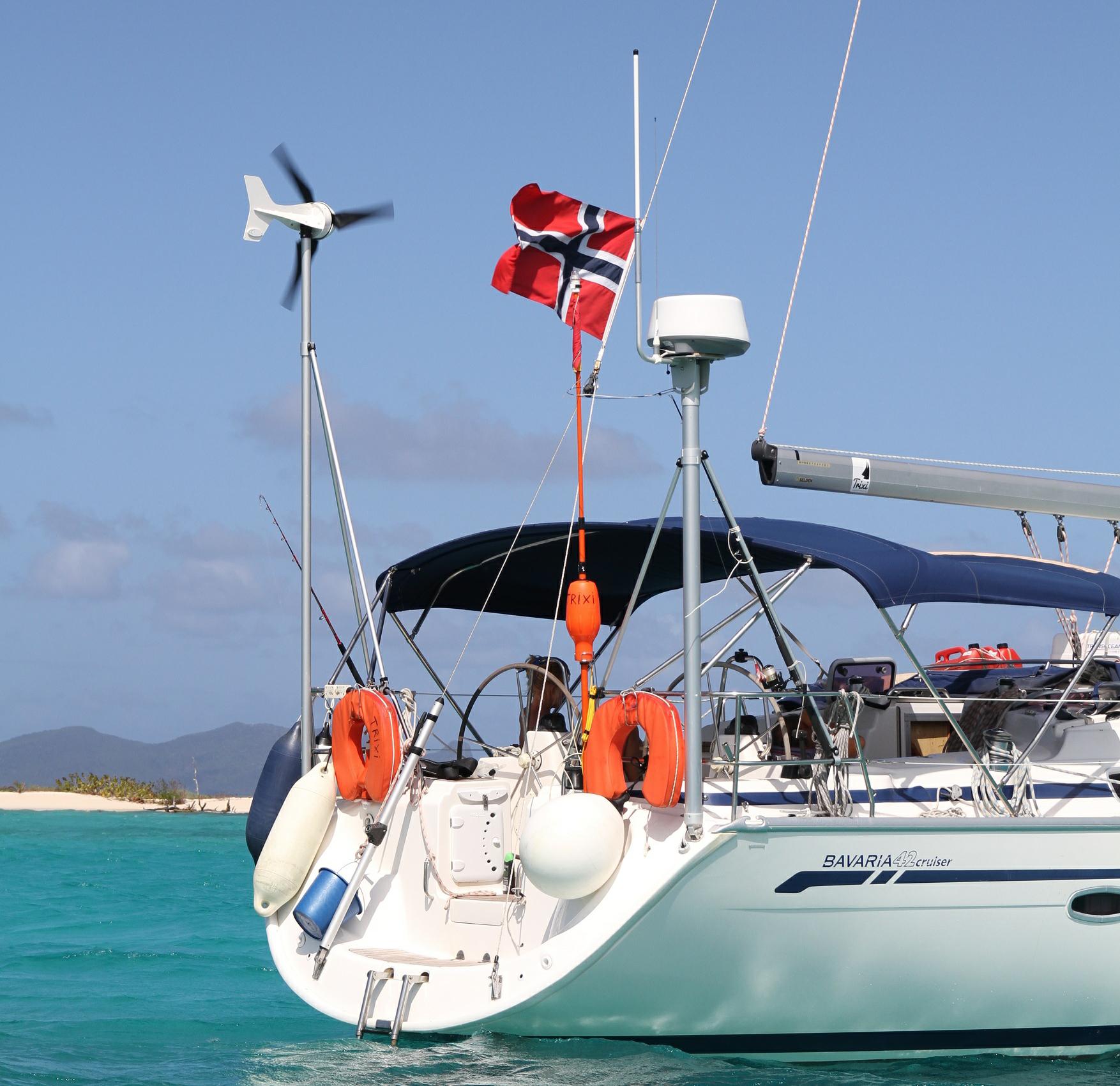 wind turbine on yacht