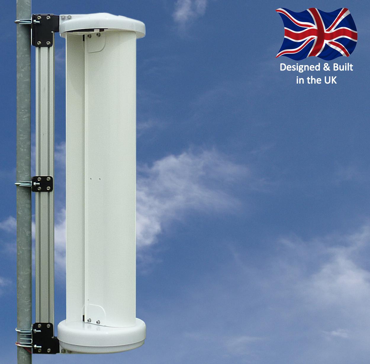 LE-v150 vertical wind turbine providing off-grid power