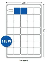 Solara Marine Solar Panel 115W Power Series (2019 Model)