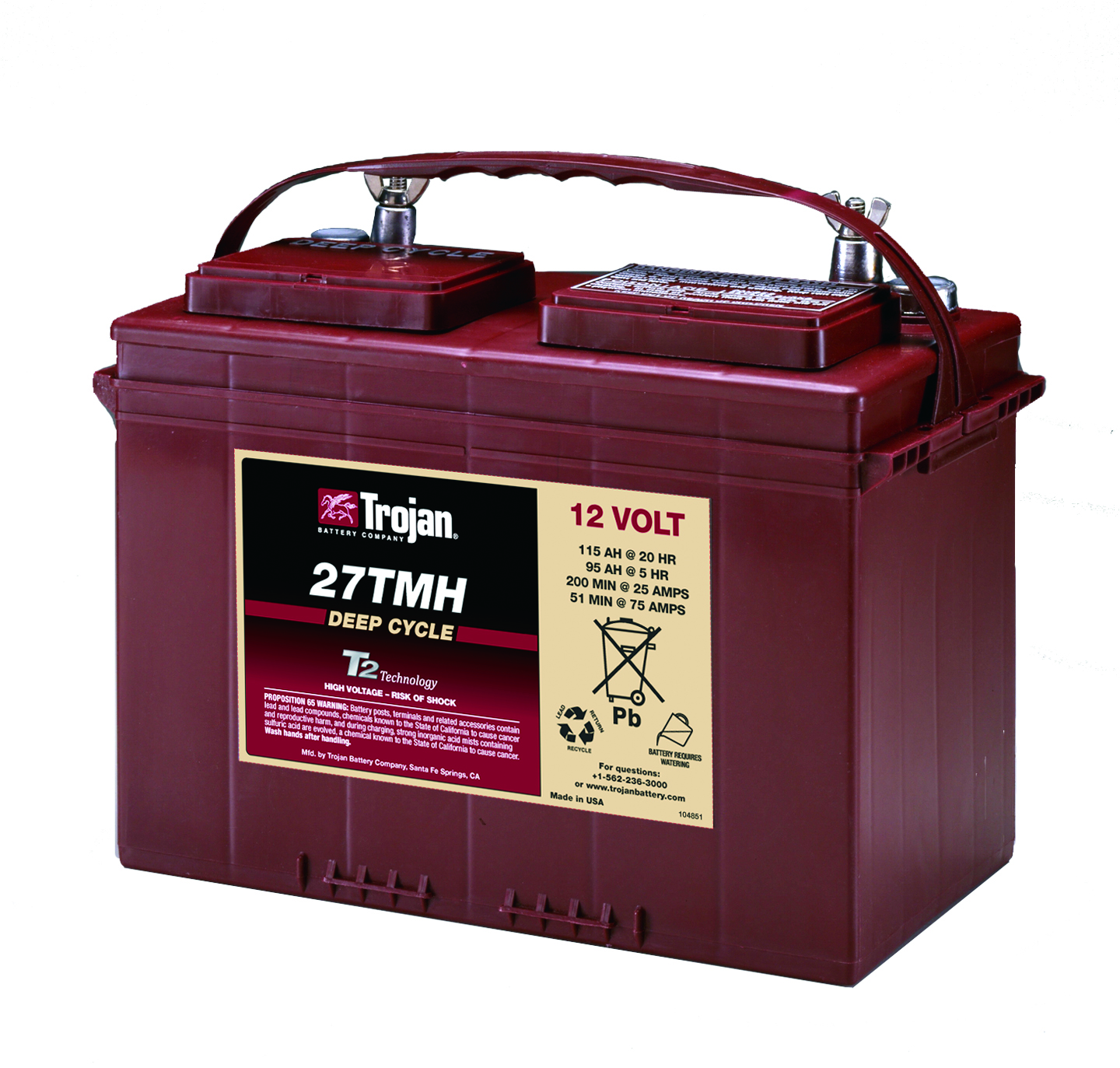 Trojan 115Ah Deep Cycle Battery (wing nut terminals)