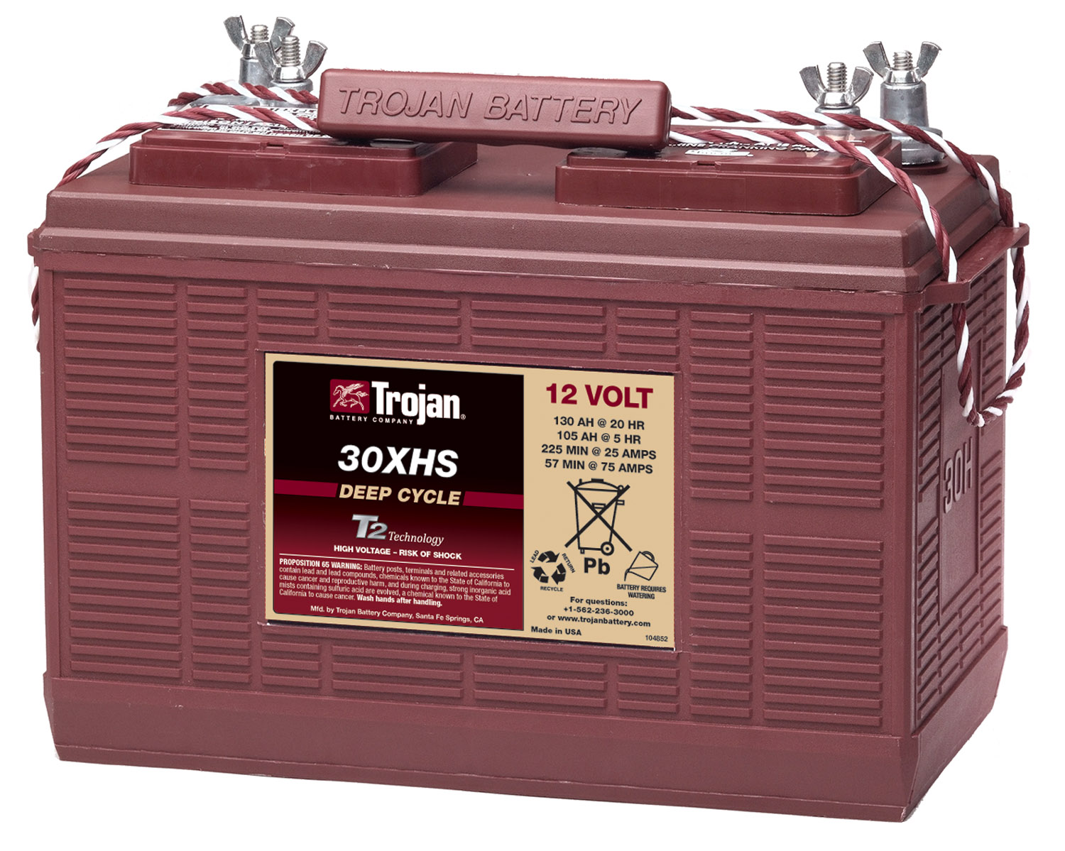 Bijwonen Omgeving Analytisch Trojan 130Ah Deep Cycle Battery (wing nut terminals) - Leading Edge  Turbines & Power Solutions