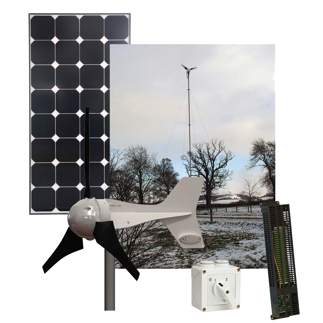 Hybrid Solar Wind Kit Configurator (based on a 300W Turbine) Leading Edge Turbines & Power